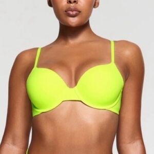 SKIMS Fits Everybody T-shirt Demi Bra Bright Neon/Daffodil Bra 42DDD